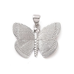 Платина Стойки обшивки латунные подвески, долговечный, без кадмия и без свинца, очарование бабочки, платина, 19.5x25x2.5 мм, отверстие : 4.5x3.5 мм