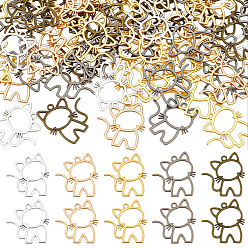 (52) Непрозрачная лаванда 100 шт 5 цвета подвески из сплава, кошка прелести, разноцветные, 27x25 мм, отверстие : 2 мм, 20 шт / цвет