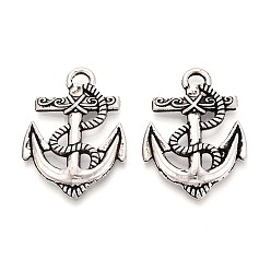 Античное Серебро Сплавочные подвески тибетского стиля, якорь и штурвал, без кадмия и без свинца, античное серебро, 40x29x5 мм, отверстие : 4.5x3 мм, Около 156 шт / 1000 г