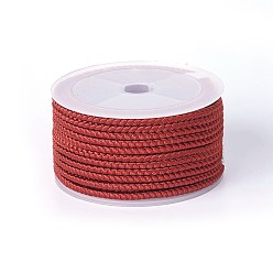 Индийский Красный Полиэстер плетеный шнур, Индийская красная, 3 мм, около 8.74 ярдов (8 м) / рулон