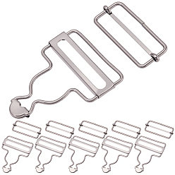 Gunmetal 6Bags Adjustable Alloy Buckle, For Bib Pants, Gunmetal, 64x52x4mm