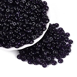 Indigo Transparent Colours Glass Seed Beads, Rondelle, Indigo, 6x3mm, Hole: 1.2~1.6mm, about 2500pcs/pound