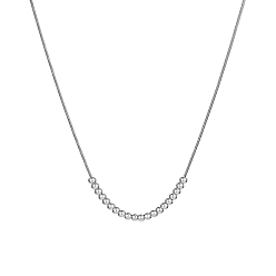 Нержавеющая Сталь Цвет Не тускнеющие 304 круглые бусины из нержавеющей стали для женщин, цвет нержавеющей стали, 16.54 дюйм (42 см)