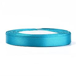 Deep Sky Blue Single Face Satin Ribbon, Polyester Ribbon, Deep Sky Blue, 1/2 inch(12mm), about 25yards/roll(22.86m/roll), 250yards/group(228.6m/group), 10rolls/group