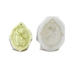 Белый Ангел ароматерапия гипс капающий клей подвесной знак форма помадка украшение для торта мыло силиконовый инструмент для выпечки, белые, 120x95x18 мм