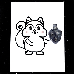 Larvikite Натуральные ларвикитовые сосновые шишки для украшения витрин, с бумажными карточками, фигурка для украшения дома, энергетический камень рейки для исцеления, 26x20 мм