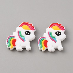 Лошадь Силиконовые фокусные шарики, красочный, лошадь, 29x28x7.5 мм, отверстие : 2 мм