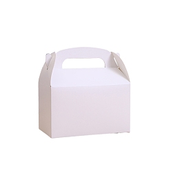 Белый Подарочные бумажные коробки для вечеринок и фестивалей с отверстием для руки, конфеты, прямоугольные, белые, 16x9x16 см