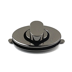 Черный Цвет Металла Замки для кошельков из сплава, принадлежности для изготовления женских сумок, овальные, металлический черный , 3.8x2.2 см