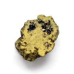 Gold Electroplated Agate Display Decorations, Nuggets, Gold, 38~49x26~42x17~23mm, 1pc/bag