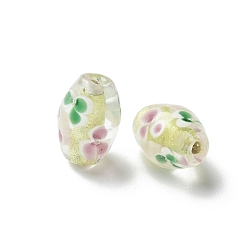 Разноцветный Бусины ручной работы золотой фольги стекла, разнообразные, красочный, 16~17x12 мм, отверстие : 1.8 мм