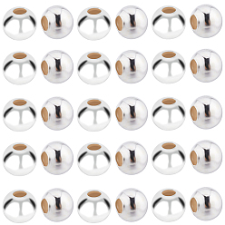 Серебро 925 шарики стерлингового серебра, круглые, серебряные, 2x2 мм, отверстие : 0.5 мм, 100 шт / коробка