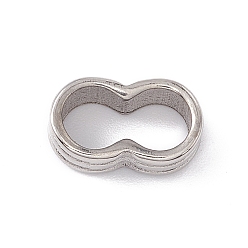 Stainless Steel Color Non-Tarnish 304 Stainless Steel Linking Rings, Infinity, Stainless Steel Color, 4x12x7mm, Inner Diameter: 10x5mm