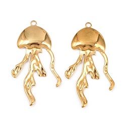 Jellyfish 304 подвески из нержавеющей стали, золотые, очарование медузы, 47x26x3 мм, отверстие : 2 мм