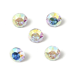 Хрусталь AB Стеклянные стразы кабошоны, задние и задние, граненые, квадратный, алмаз, хрусталь AB, 8x5 мм