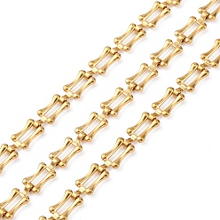 Настоящее золото 18K 304 цепи прямоугольные звенья нержавеющие, с катушкой, несварные, вакуумное покрытие pvd, реальный 18 k позолоченный, 10x5x2 мм, около 32.81 футов (10 м) / рулон