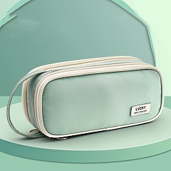 Светло-зеленый Холщовая сумка для ручек для студента, Водонепроницаемые пеналы большого объема на молнии, модная портативная многофункциональная сумка для хранения канцелярских принадлежностей, светло-зеленый, 220x100x60 мм