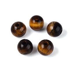 Tiger Eye Natural Tiger Eye Beads, Smooth Round, 12x11~11.5mm, Hole: 3mm