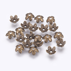 Античная Бронза Тибетском стиле сплав шарик крышки, без кадмия и без свинца, античная бронза, 6.5x3 мм, отверстие : 1 мм