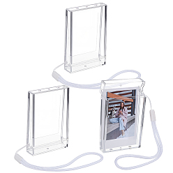 Белый 3Двухдюймовые пластиковые прямоугольные фоторамки для подвесок, со шнуром, белые, 91x61x8 мм, внутренний диаметр: 86x54 мм