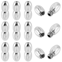 Нержавеющая Сталь Цвет 12комплекты 304 застежки-винты из нержавеющей стали, овальные, цвет нержавеющей стали, 12x5 мм, отверстие : 0.7 мм