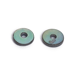 Black Shell Beads, Spacer Beads for DIY Craft Jewelry Making, Dyed, Disc, Black, 5x1mm, Hole: 1.2mm