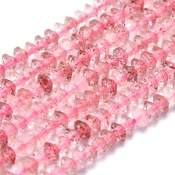 Erdbeer-Quarz Natürlichen Erdbeere Quarzperlen Stränge, facettiert, Doppelkegel, 2.5~3x1.5~2 mm, Bohrung: 0.5 mm, ca. 250 Stk. / Strang, 14.96 Zoll (38 cm)