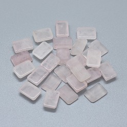 Rose Quartz Natural Rose Quartz Cabochons, Faceted, Rectangle, 9.5~10x6.5x3~3.5mm