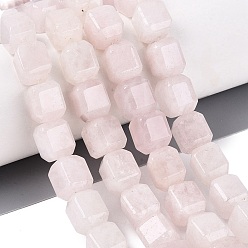 Quartz Rose Naturel a augmenté perles de quartz brins, cuboïde, 10~12x9~10x9~10mm, Trou: 0.6~0.9mm, Environ 32~36 pcs/chapelet, 14.37~16.34 (36.5~41.5 cm)
