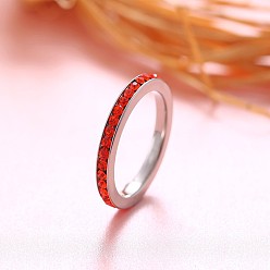 Светло-сиамский Красочные кольца с камнями, символизирующими знак зодиака, ноябрь, Кольца из нержавеющей стали со стразами для женщин, Light Siam, размер США 6 (16.5 мм)