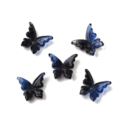 Черный Стеклянные бусины, бабочка, два тона, чёрные, 12x13.5x3.5 мм, отверстие : 1.2 мм