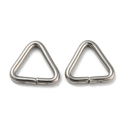 Stainless Steel Color Non-Tarnish 304 Stainless Steel Triangle Linking Ring, Buckle Clasps, Quick Link Connector, Fit for Top Drilled Beads, Webbing, Strapping Bags, Stainless Steel Color, 14x15x2mm, Inner Diameter: 10x11mm