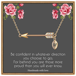 Letter W Латунные микропаве прозрачные кубические цирконии стрела с подвеской в виде буквы, золотые, Буква W, 15.75 дюйм (40 см)