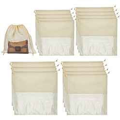 Бланшированный Миндаль 14 шт. 4 стили квадратных тканевых упаковочных мешочков для обуви, сумки на завязках с видимым окном, бланшированный миндаль, 35.3~49.8x35~49.3x0.45 см