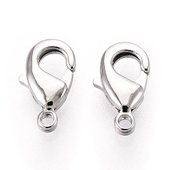 Платинированный Карабин-лобстеры, латунные, без никеля , Реальная платина, 10x6x2.5 мм, отверстие : 1 мм