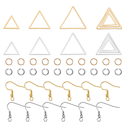 Mixed Color Geometry Charm Drop Earrings DIY Making Kit, Include 304 Stainless Steel Linking Ring & Jump Ring & Earring Hooks, Mixed Color, 116pcs/box