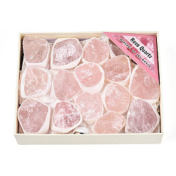 Розовый Кварц Натуральный розы украшения кварц дисплей, товары для украшения дома, самородки, с бумажной коробкой, 33~58x24~48x14~39 мм