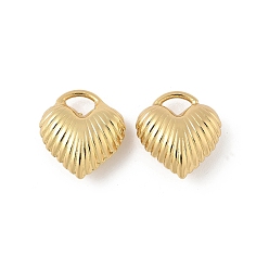 Настоящее золото 18K Подвески сердце латуни, стойки покрытие, долговечный, без кадмия и без свинца, реальный 18 k позолоченный, 16.5x15x7 мм, отверстие : 3x4.5 мм