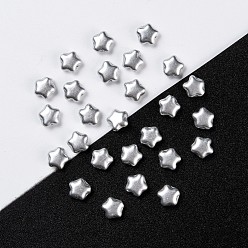 Silver Czech Glass Beads, Star, Silver, 6x6x3mm, Hole: 0.8mm, about 680pcs/bag, net weight: 95~100g/bag