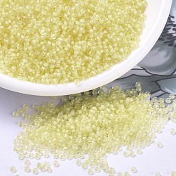 (RR1921) Semi-Frosted Yellow Lined Crystal MIYUKI Round Rocailles Beads, Japanese Seed Beads, 11/0, (RR1921) Semi-Frosted Yellow Lined Crystal, 2x1.3mm, Hole: 0.8mm, about 5500pcs/50g