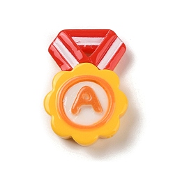 Желтый Кабошоны из непрозрачной смолы для декодирования ко Дню учителя, значок, желтые, 29x20x6.5 мм