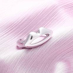 Нержавеющая Сталь Цвет 304 регулируемые открытые манжеты из нержавеющей стали, губа, цвет нержавеющей стали, 10.5x23 мм, регулируемый