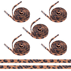 Шоколадный 5 пары полиэстеровых шнурков для обуви, цвет шоколада, 1200x8~10x1 мм