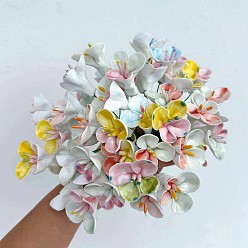 Color mezclado Tallos de flores de cerámica pintados a mano con tallo de hierro, Adornos florales artificiales para jarrones y decoración del hogar, color mezclado, 280~285 mm