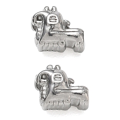 Stainless Steel Color 304 Stainless Steel Beads, Sheep, Stainless Steel Color, 7x9x6.5mm, Hole: 1.9mm