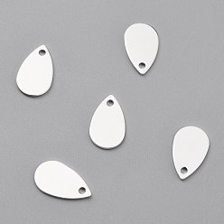 Посеребрённый Латунь прелести, слеза, 925 серебро покрытием, 10x6x0.5 мм, отверстие : 1 мм