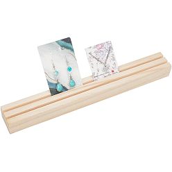 Цвет Древесины 2 деревянное шасси для ювелирных изделий со слотами, для перстней, держатель для сережек, прямоугольные, деревесиные, 31x4.05x2.9 см, прорезь: 0.4 см