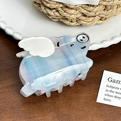 Светло-Голубой Заколки для волос из свиной целлюлозы ацетата, аксессуары для волос для женщин и девочек, Небесно-голубой, 77x50x44 мм