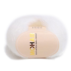 Белый Шерстяная пряжа для вязания мягкая мохеровая вязка длинная шерстяная пряжа шарф своими руками нитки для вязания крючком принадлежности, белые, 0.9 мм