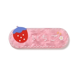Strawberry Acrylic Plastic Cabochons, Oval, Strawberry, 21x54x2.5mm